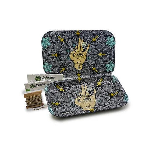 Afghan Hemp Metal Tray for Seamless Organization