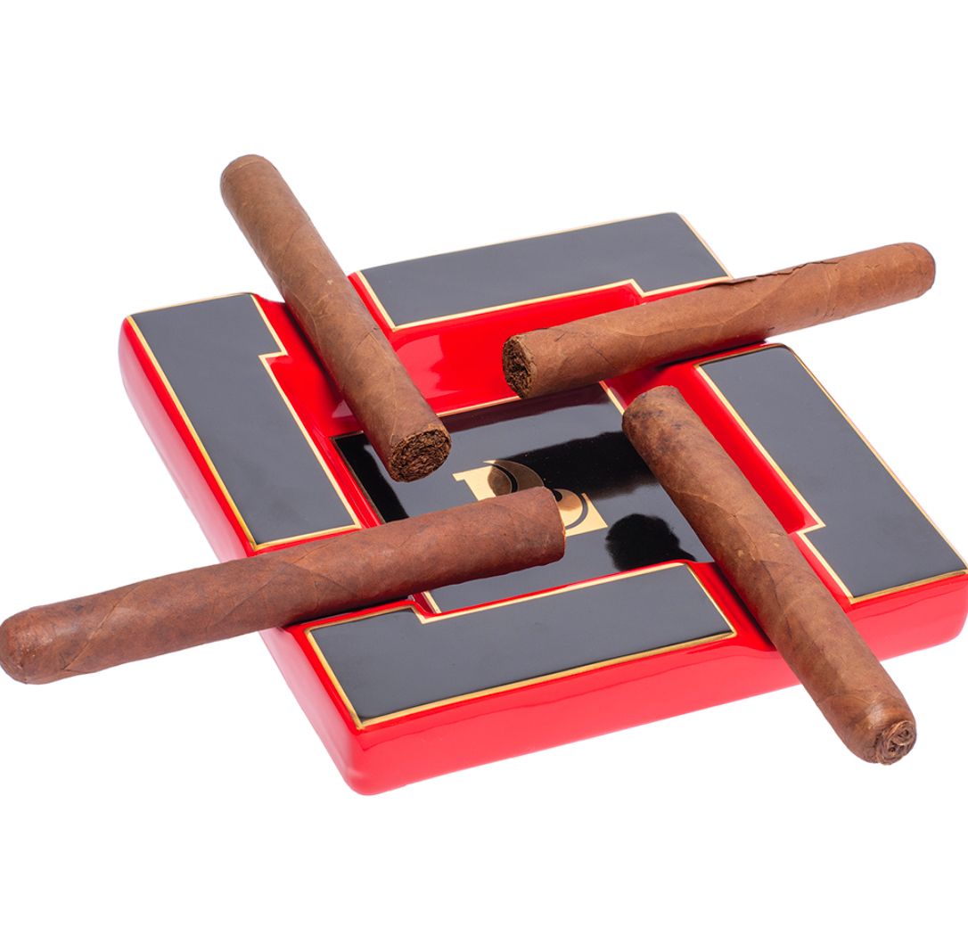 Red & Black Square Cigar Ashtray