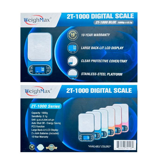 WEIGHTMAX 2T-1000 X 0.1G LED DIGITAL SCALE