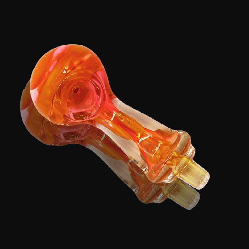 5" PEACH GLASS HAND PIPE