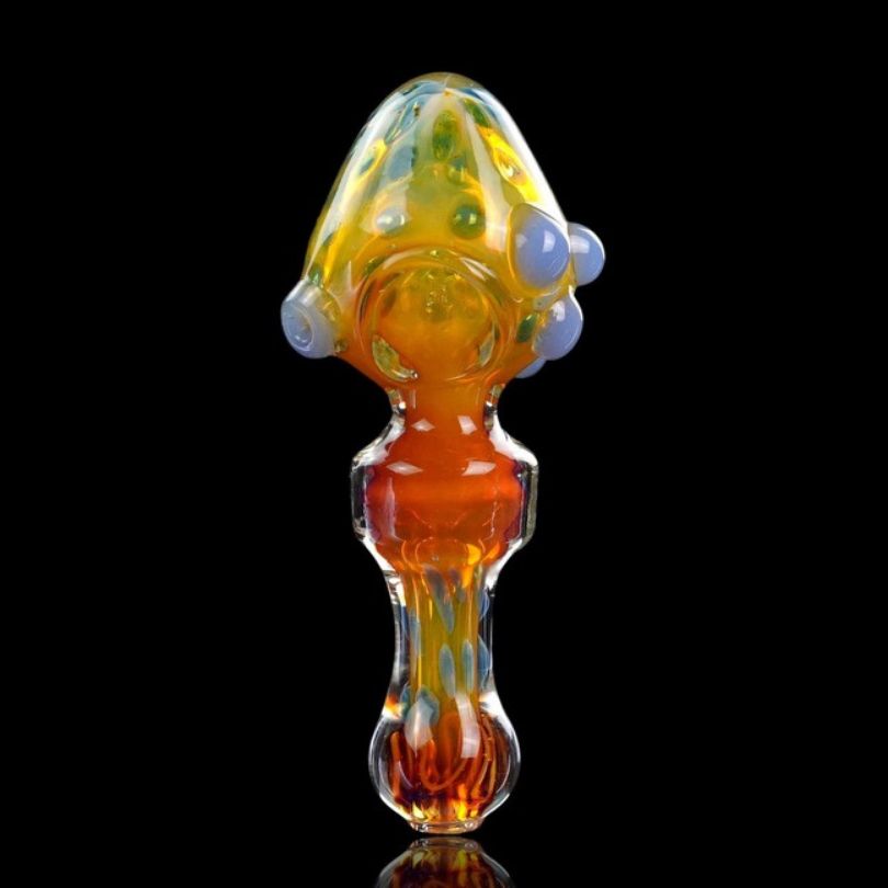 5" GOLDEN HONEY GLASS HAND PIPE
