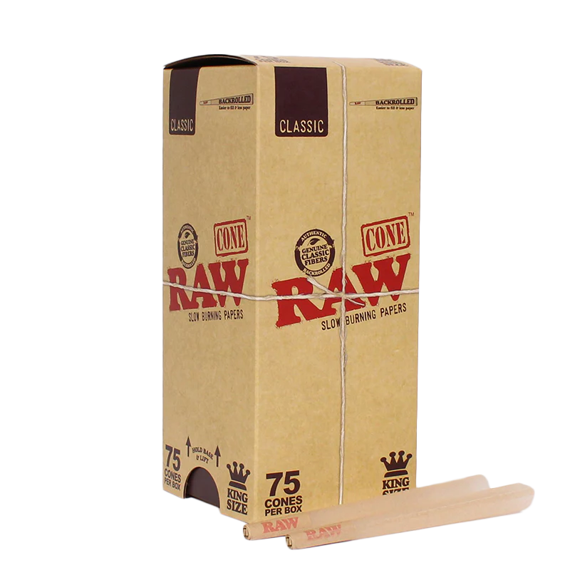 RAW - King Size Classic Pre-Roll Cone (75 Pack)