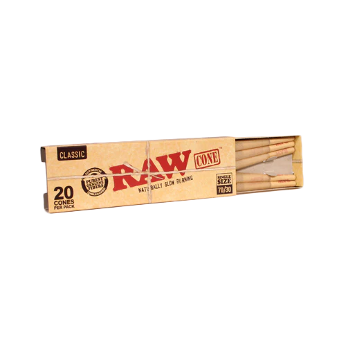 RAW - Classic 20pk Pre Roll Cones (70mm/30mm)(12 packs)