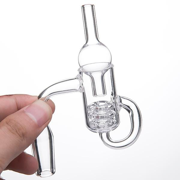 18mm Male Quartz Banger w/ Removable Diamond Knot + Free Carb Cap