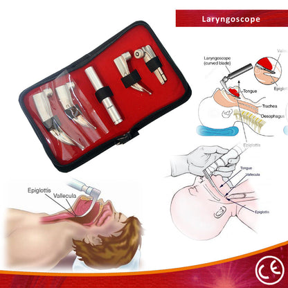 4 Blade EMT Laryngoscope Mac Set Anesthesia