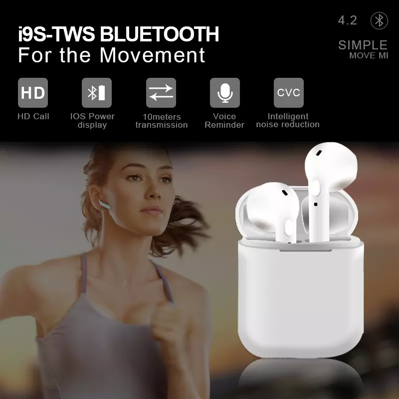 i9s TWS Wireless Bluetooth V5.0 Stereo Twin Earbuds