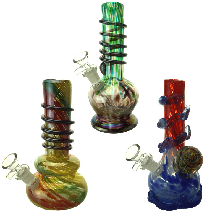 9" Glass-On-Glass Soft-Glass Water Pipe