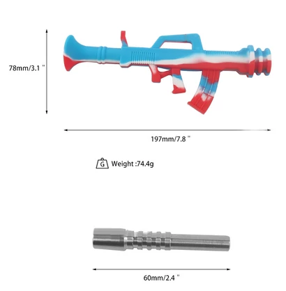 Gun Silicone Nectar Collector w/ Titanium Nail