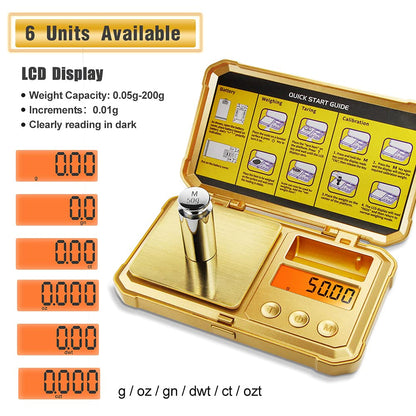Fuzion Gram Scale 200g/0.01g Golden