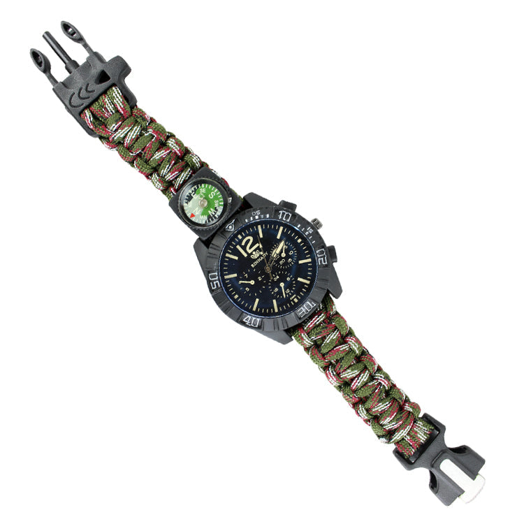 Hunt-Down Moss Camo Ultimate Paracord Watch Travel Camping Survival Tactical Gear
