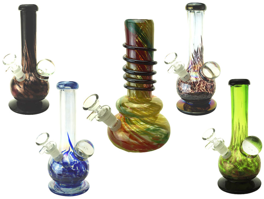 9" Glass-On-Glass Soft-Glass Water Pipe