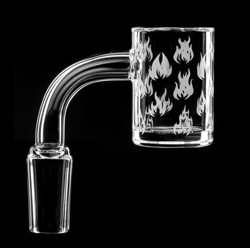 Clover Glass Flame Style 14mm Male 90 Degree Banger (Display of 12)