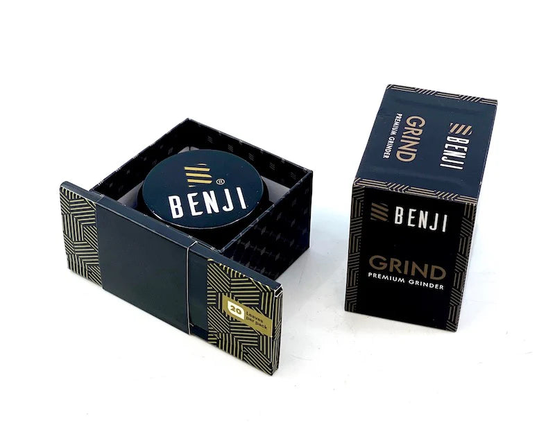 Benji Grind Aluminum Grinder + Booklet: Your Stairway to Smoking Heaven!