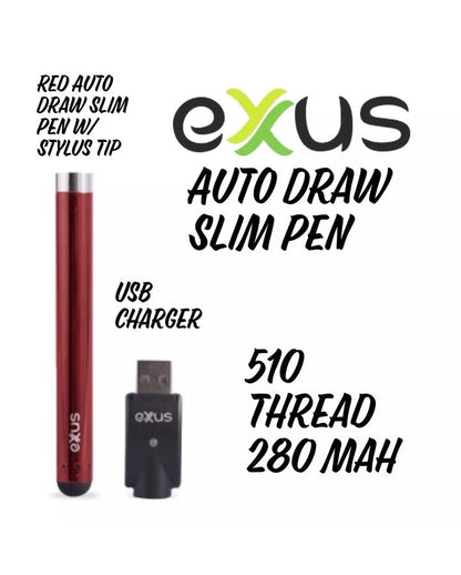 Exxus Slim 280 mAh 510 Auto Draw Cartridge Vaporizer