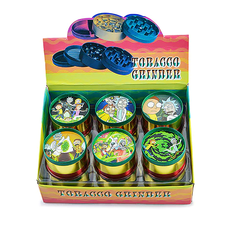 50MM MIX DESIGNS METAL GRINDER BOX OF 12CT