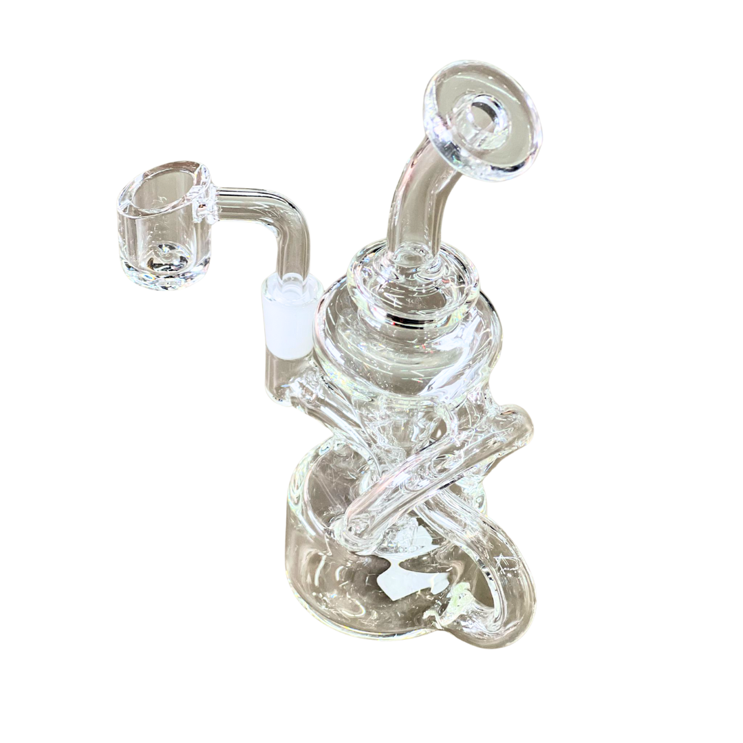 6” X 2.5 clear mini Recycler dab rig 10 mm Banger 2
