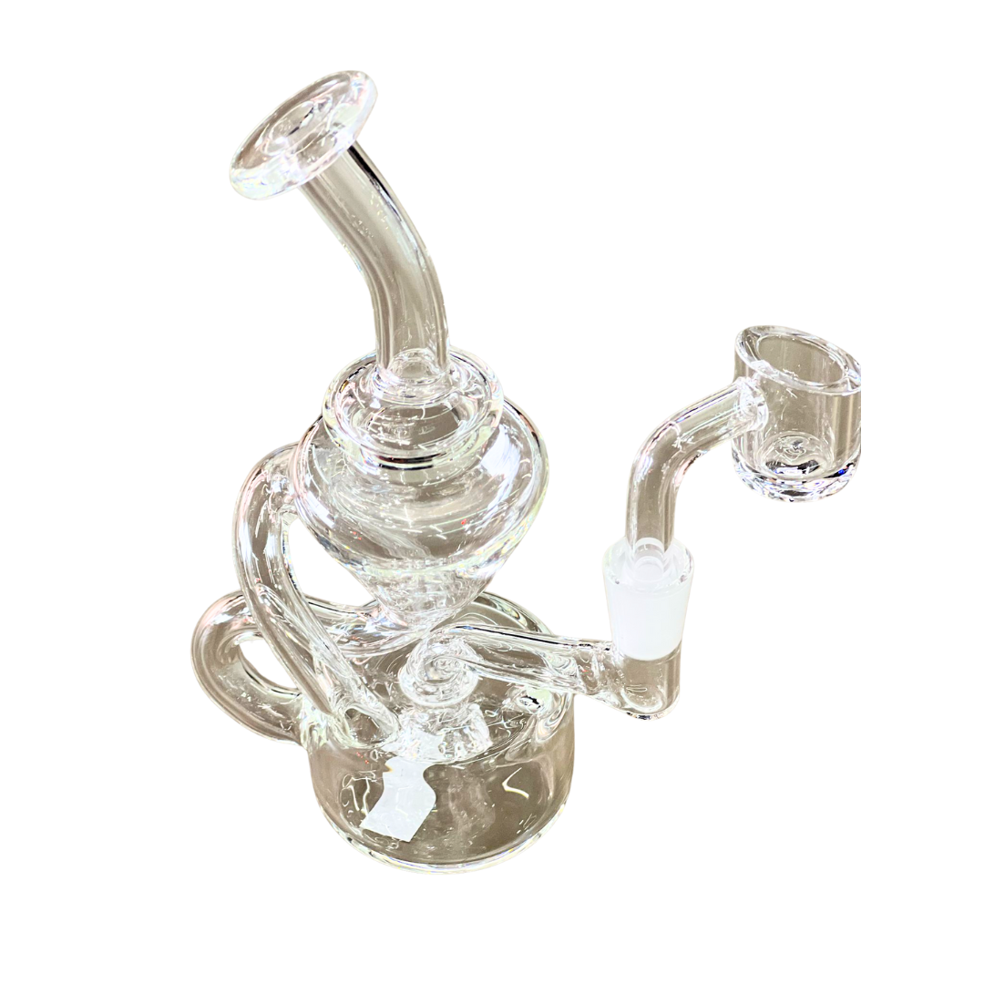 6” X 2.5 clear mini Recycler dab rig 10 mm Banger 2