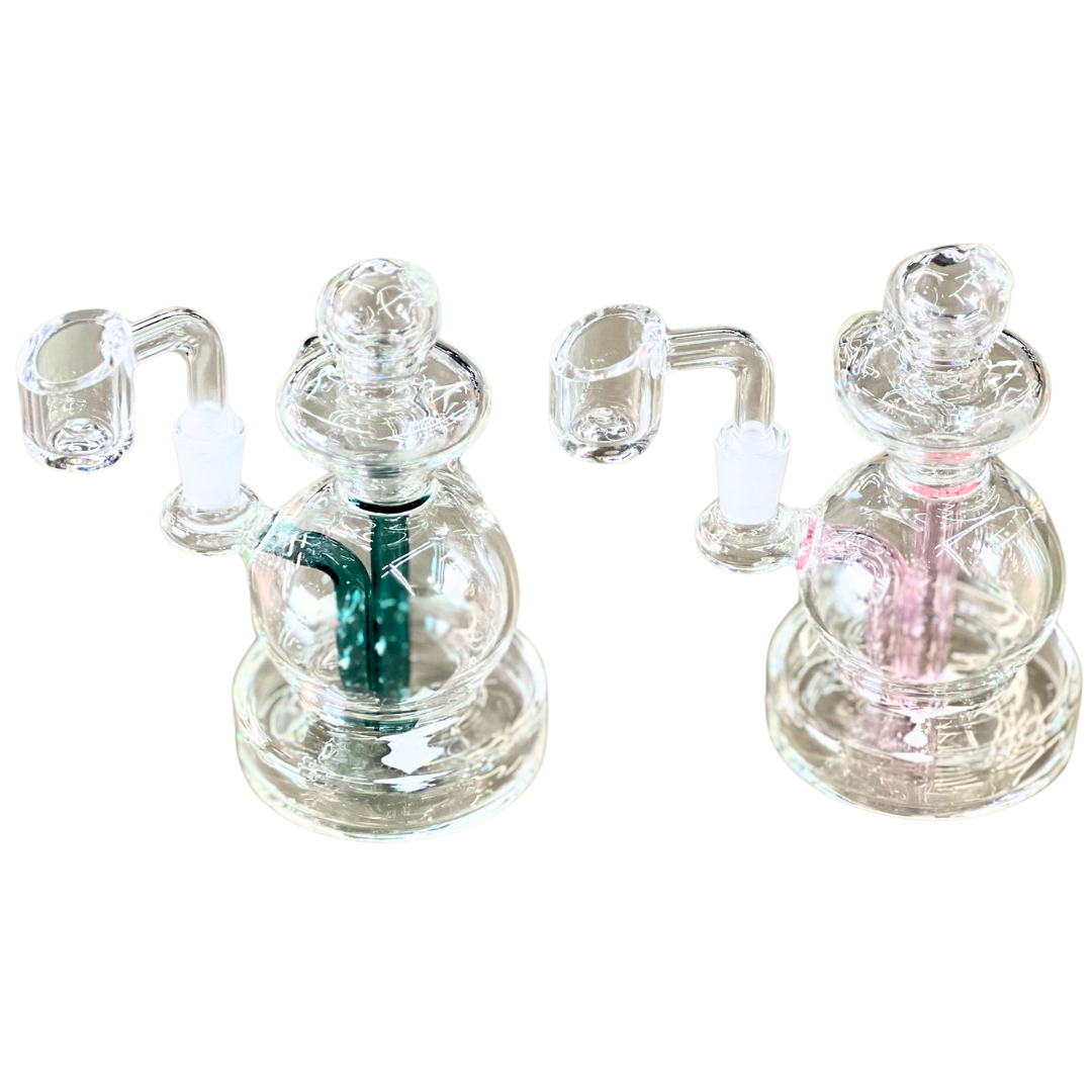 5” X 2.5 clear mini Recycler dab rig 10 mm Banger