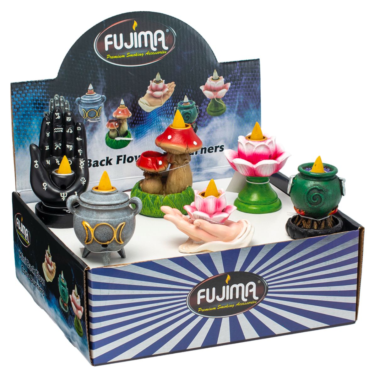 6ct. Mini Assorted Backflow Burner