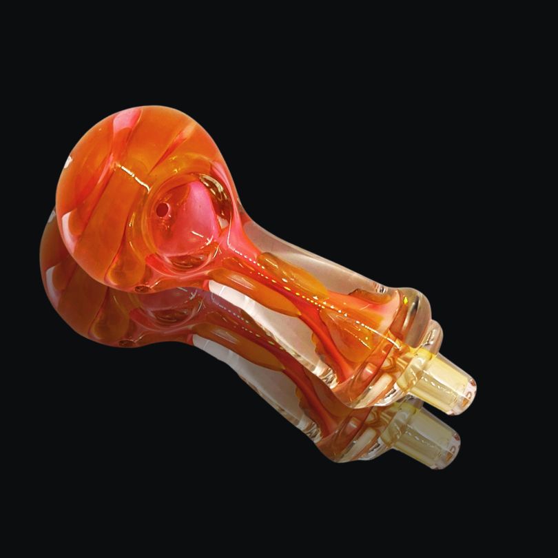 5" PEACH GLASS HAND PIPE