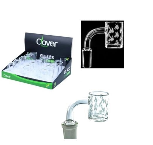 Clover Glass Flame Style 14mm Male 90 Degree Banger (Display of 12)