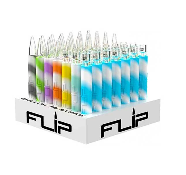 WHITE RHINO FLIP CHILLUM TO STRAW GLOW IN THE DARK