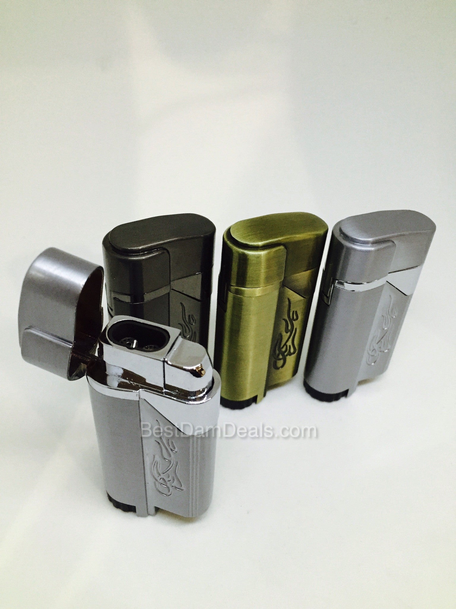 Double Chamber Metal Torch Lighter