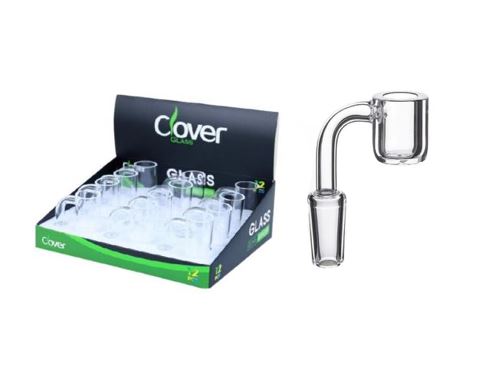 Clover Glass - 14mm Regular  Banger Flat Top clear - (Display Of 12)