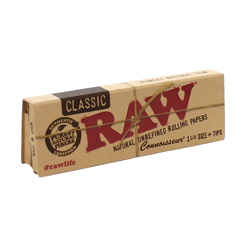 RAW - Classic Connoisseur 1 1/4 Papers w/ Tips (24 packs)