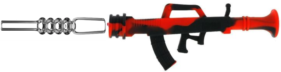 AK Gun Silicone Nectar Collector w/ Quartz Nail
