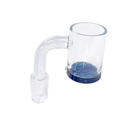 Clover Glass - 14mm Banger Flat Top  Blue base clear - (Display Of 12)