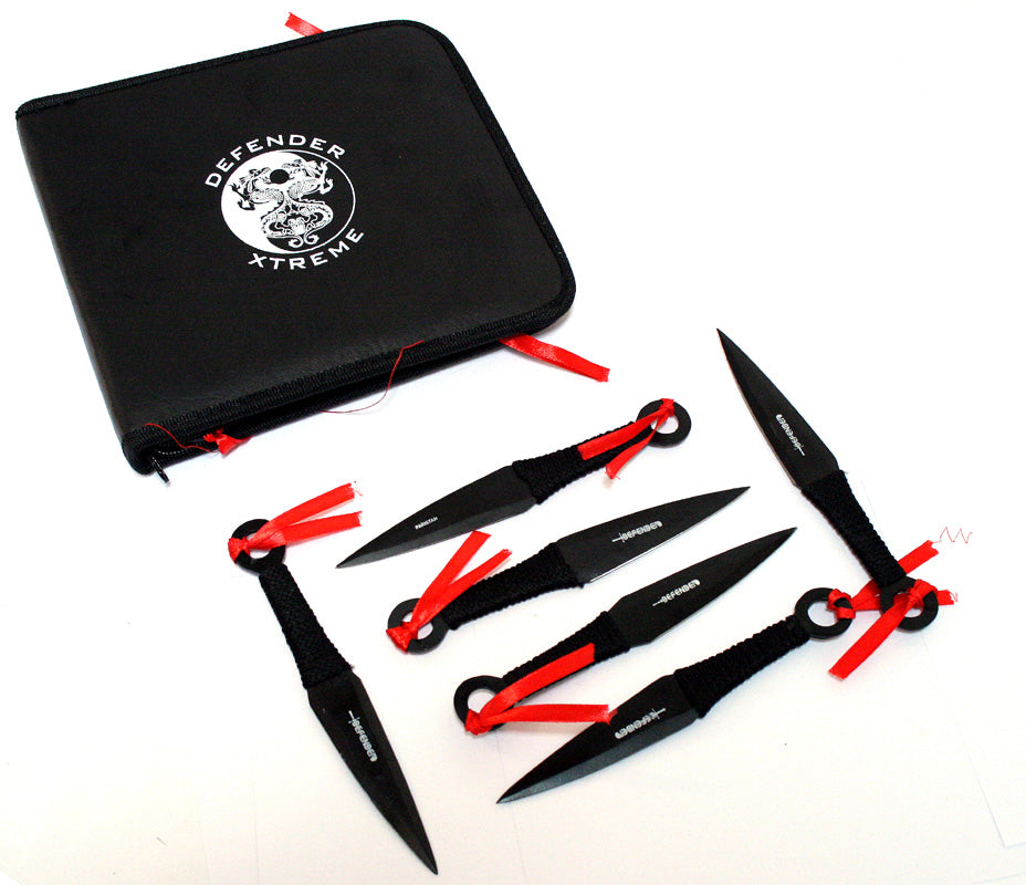 Set of 12 Black 6.5" Throwing Knives with Carrying Case